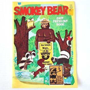 1970 Smokey Bear Easy Press Out Book Childrens Activity Whitman Vintage Unused